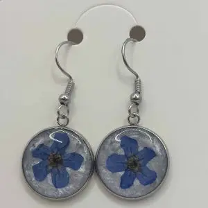 forget me not dried flower earrings