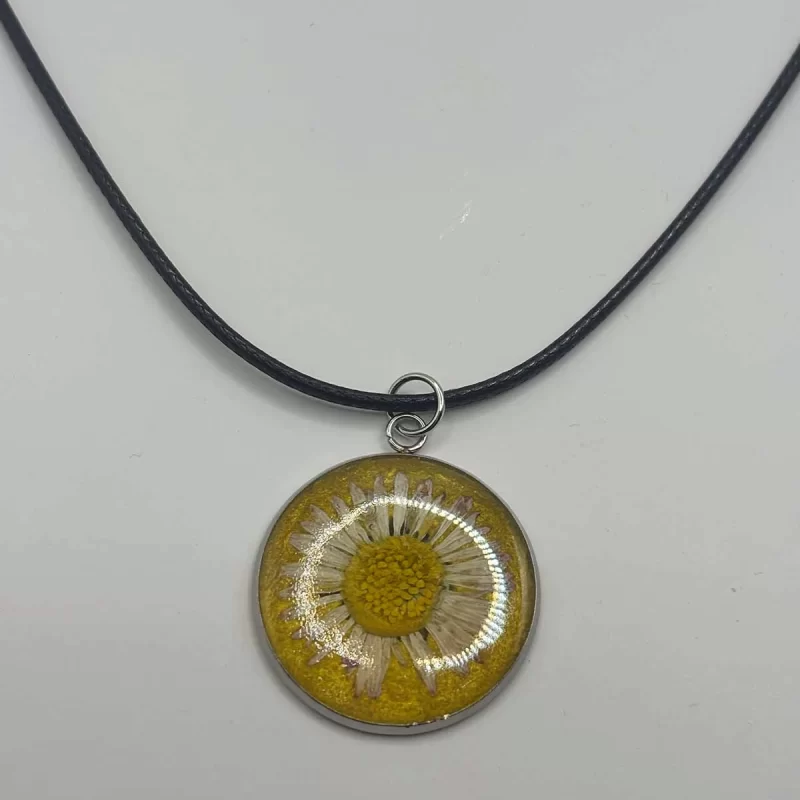 Handmade yellow unique necklace