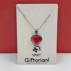 Hartvormige stalen ketting bloemen sieraad hypoallergeen