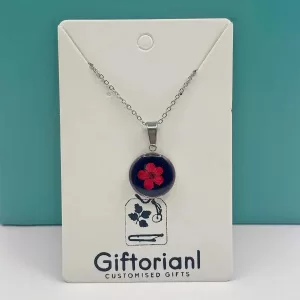 Stalen geperste bloemen ketting hypoallergeen verstelbaar