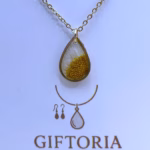 Gele Kamille Druppel Epoxy Hanger Gouden Ketting Handgemaakte gele kamille druppel hanger epoxy gouden ketting