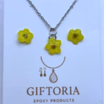 Gepersonaliseerde epoxy sieraden set cadeau valentijn moederdag