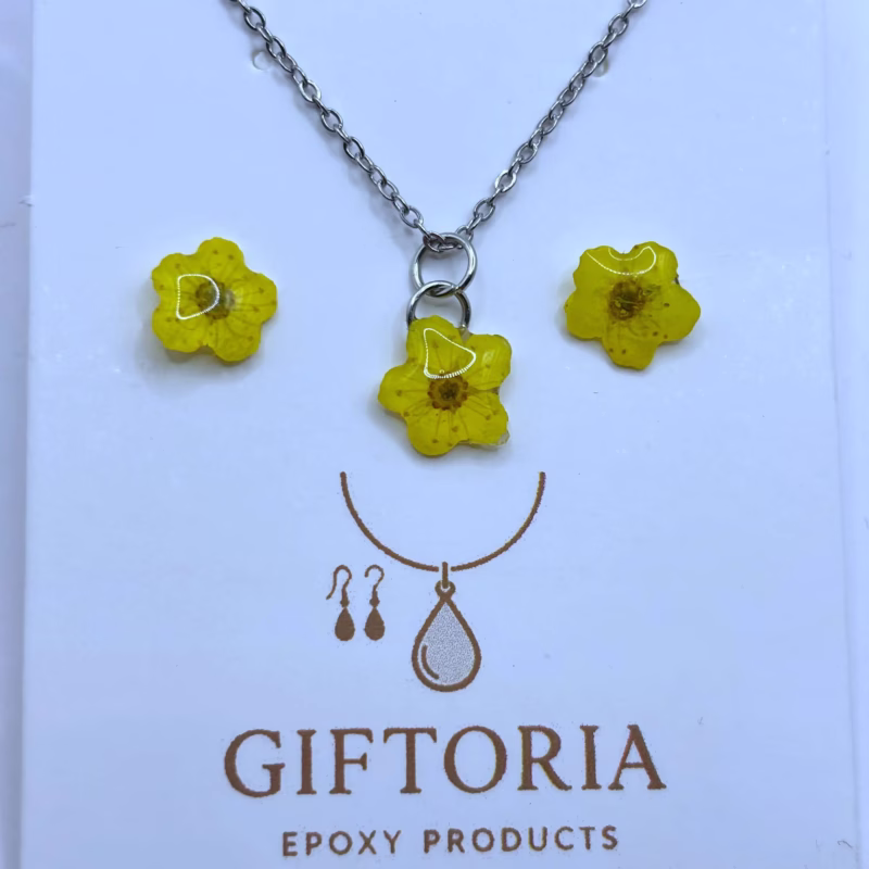 Gepersonaliseerde epoxy sieraden set cadeau valentijn moederdag