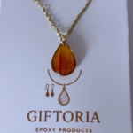 Giftoria epoxy producten verpakking oranje druppel hanger